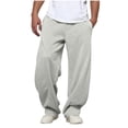 thumbnail image 1 of Yievot Sweatpants for Men Wide Leg Drawstring Elastic Waist Open Bottom Athletic Pants Solid Casual Comfy Running Trousers with Pockets, 1 of 5