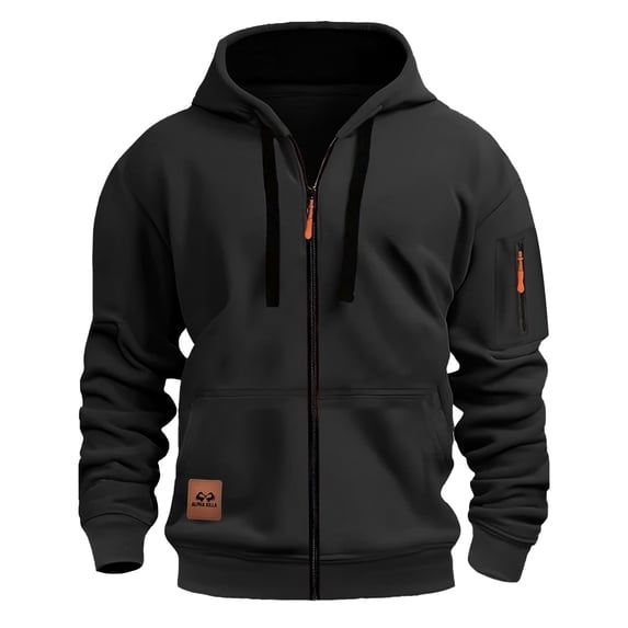 Yievot Tactical Hoodies for Men Casual Long Sleeve Full Zip Hooded Sweatshirts Athletic Workout Jackets with Pockets