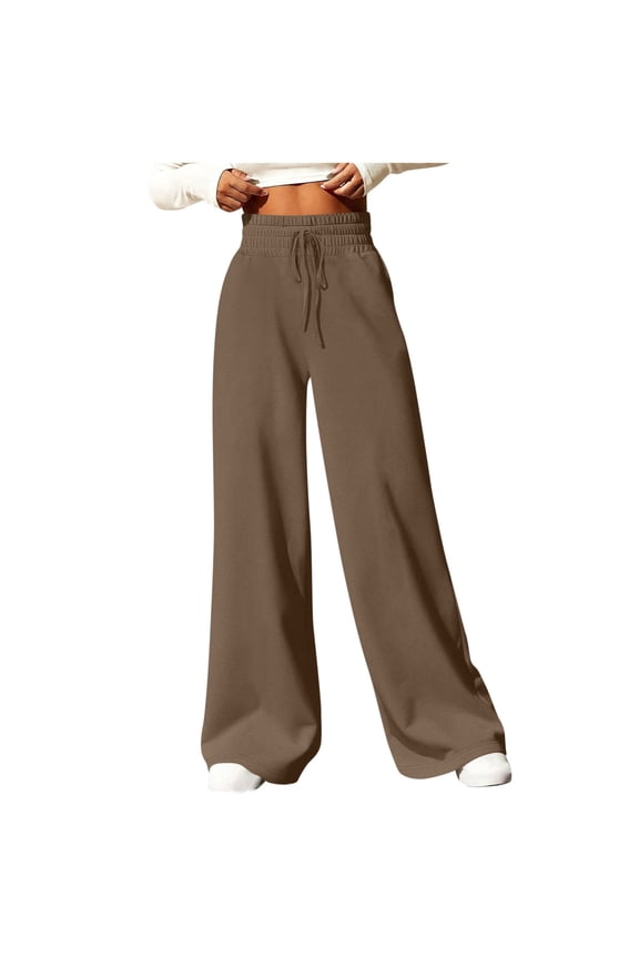 Wide Leg Sweatpants for Women High Waisted Drawstring Baggy Sweat Pants with Pockets