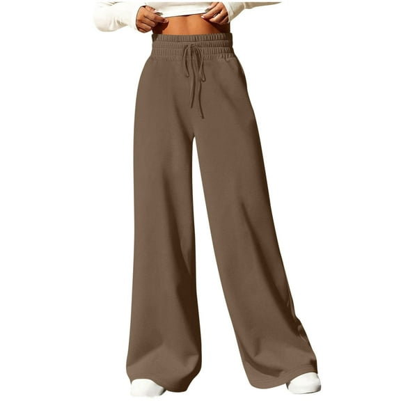 Yievot Wide Leg Sweatpants for Women High Waisted Drawstring Baggy Sweat Pants with Pockets