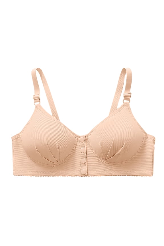 Wireless Bra For Seniors Front Closure Bra For Older Women Full Coverage Push Up Support Bralettes Comfort Everyday Bras