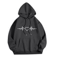 thumbnail image 1 of Yievot Women Hoodies Heart Print Fall Winter Hooded Sweatshirt Pullover Tops Cute Hoodie with Pocket, 1 of 4