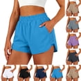 thumbnail image 1 of Yievot Women's 2 in 1 Running Shorts 5 Inch Inseam Mesh Breathable Elastic High Waist Summer Gym Athletic Workout Shorts, 1 of 6