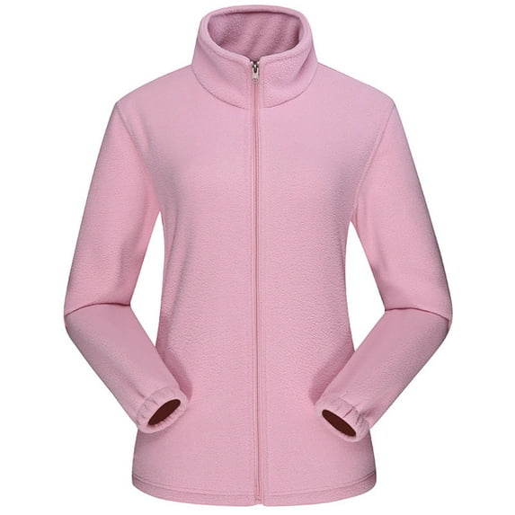 Yievot Women's Full Zip Fleece Jacket Winter Warm Thermal Basic Coats with Zipper