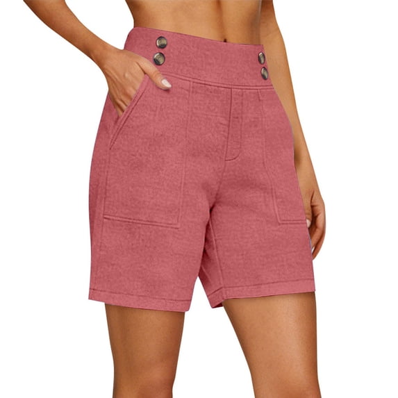 Yievot Women's High Waist Shorts 5 Inch Inseam Relaxed Fit Summer Daily Wear Casual Shorts with Pockets