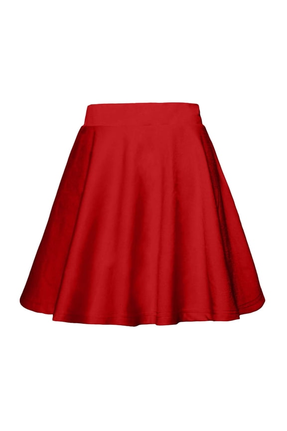 Women's Mini Skirt Elastic Waist Casual Flowy Flared Plain Pleated Skater Skirts