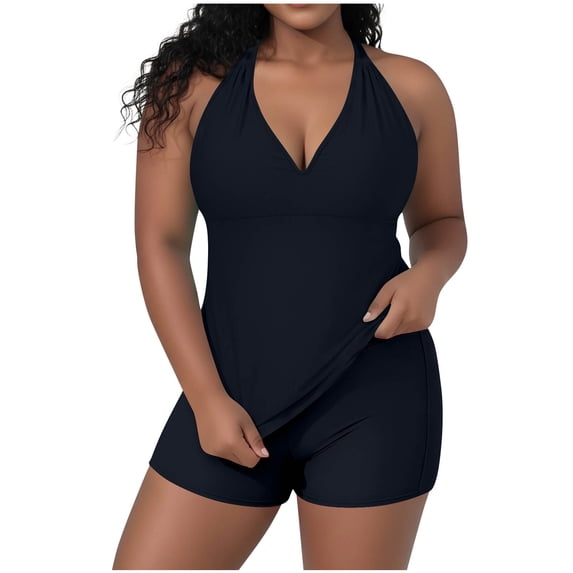 Yievot Women's Plus Size Swimsuits with Shorts Tummy Control Tankini Two Piece Bathing Suits Vacation Beach Athletic Swimwear