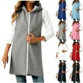 thumbnail image 1 of Yievot Women's Sleeveless Hoodies Sweatshirt Basic Solid Zip Up Long Vest Hoodie with Pockets, 1 of 5