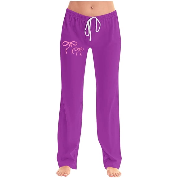 Yievot Women’s Straight Leg Sweatpants Casual Graphic Print Drawstring Elastic Waistband Lounge Pant with Pockets