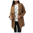thumbnail image 1 of Yievot Women's Trench Coat Business Casual Notched Collar Long Coats Fall Winter Outerwear with Pocket, 1 of 5