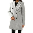 thumbnail image 1 of Yievot Women's Trench Coat Business Casual Notched Collar Long Coats Fall Winter Outerwear with Pocket, 1 of 5