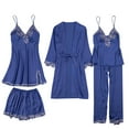thumbnail image 1 of Yievot Womens 5 Piece Pajama Sets Solid Causal Sleepwear Lace Trim Pjs Set Soft Loungewear Set For Womens Womens Fashion Pajama Sets Clothes on Clearance, 1 of 3