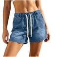 thumbnail image 1 of Yievot Womens Denim Shorts Drawstring Elastic Waist Relaxed Fit Casual Summer Travel Jean Shorts, 1 of 6