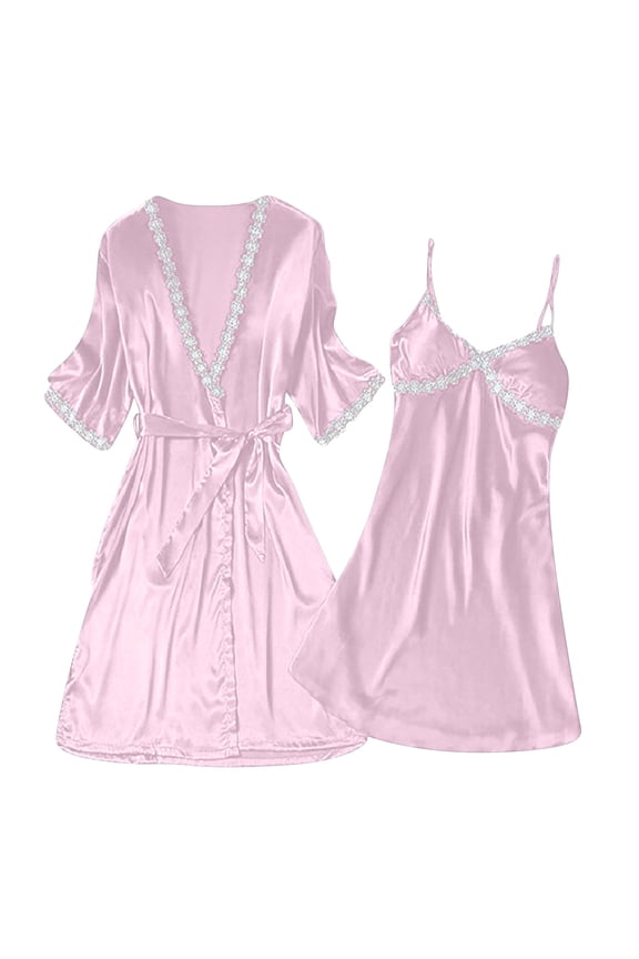 Yievot Womens Lounge Set Pjs Set Long Sleeve V Neck Solid Color tops with Dress Lounge Sleepwear 2 Piece Lounge Sets