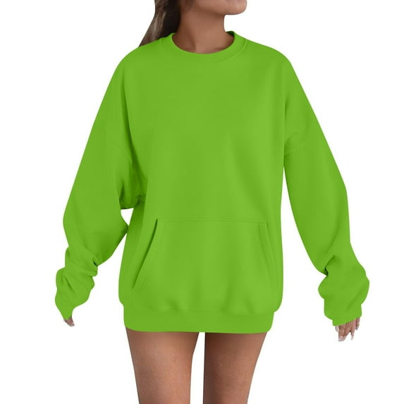 Yievot Womens Oversized Sweatshirts Crewneck Pullover Long Sleeve Tops Fall Fashion Clothes with Pockets