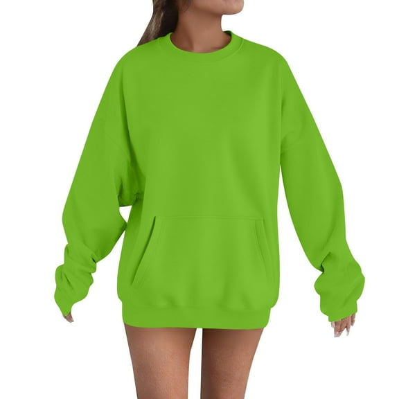 Yievot Womens Oversized Sweatshirts Crewneck Pullover Long Sleeve Tops Fall Fashion Clothes with Pockets