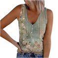 thumbnail image 1 of Yievot Womens Oversized V Neck Tank Tops Summer Ribbed Sleeveless Shirts Casual Loose Button Up Cami Knit Tees On Clearance Army Green M, 1 of 5