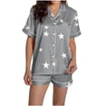 thumbnail image 1 of Maplenight Womens Pajama Sets 2 Piece Print Button Down Short Sleeve PJ Set Summer Sleepwear Loungewear, 1 of 6