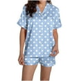 thumbnail image 1 of Maplenight Womens Pajama Sets 2 Piece Print Button Down Short Sleeve PJ Set Summer Sleepwear Loungewear, 1 of 6
