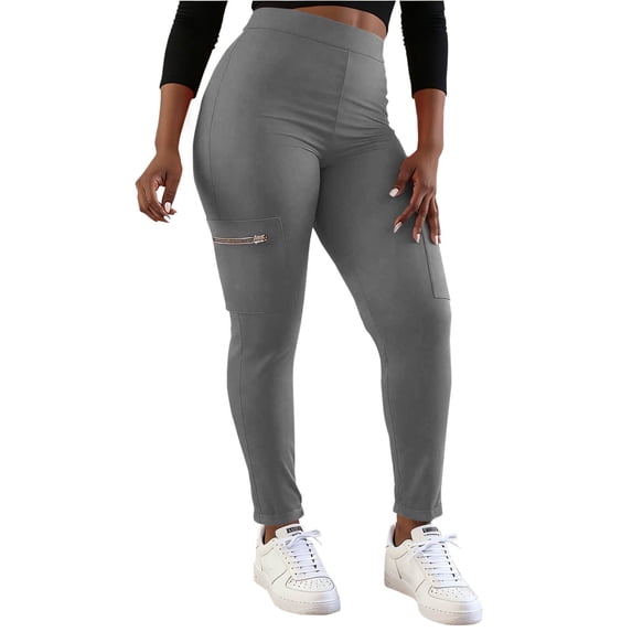 Yievot Womens Plus Size Yoga Pants Stretchy Butt Lifting Workout Pant High Waist Cargo Leggings for Women with Pockets