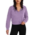 thumbnail image 1 of Yievot Womens Sweatshirts Half Zip Cropped Pullover Loose Quarter Zipper Lapel Sweatshirt Fall Fashion Outfits Clothes, 1 of 6