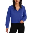 thumbnail image 1 of Yievot Womens Sweatshirts Half Zip Cropped Pullover Loose Quarter Zipper Lapel Sweatshirt Fall Fashion Outfits Clothes, 1 of 7