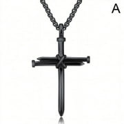 Yiexson Fashion Steel Nail Rope Cross Pendant Necklace For Men V0Z7 Q4P9 Jewelry P6J3