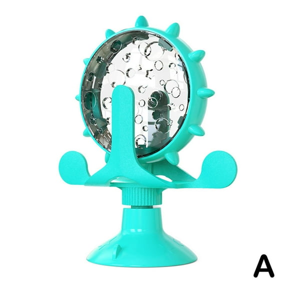 Best-360° Rotating Windmill Cat Dog Pet Toy Food Treat Snak Dispenser Leak B0Y1