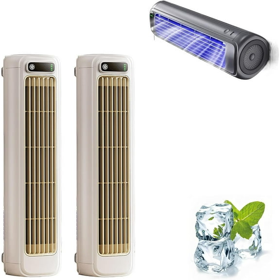 Yifare Cooling Ace, 3 Speeds Adjustable Yifare Cooling Ace Air Conditioner, New German Turbo Compression Cooling Technology, USB Rechargeable, for Livingroom, Bedroom and Office (2*Beige)