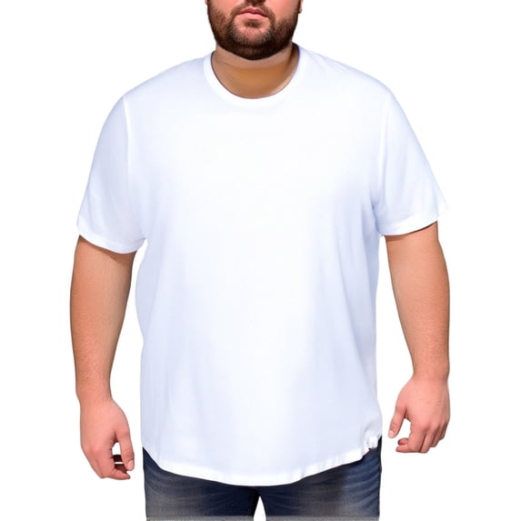 Yifymode Big and Tall Crewneck T-Shirts for Men – Wrinkle-Resistant Stretch Jersey Fabric,White XL
