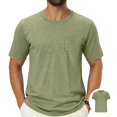 thumbnail image 1 of Yifymode Crew Neck T Shirts For Men, Short Sleeve Chest Pocket Tees Lightweight Moisture Wicking Blended Knit Plain Casual Summer Pullover Tops, 1 of 6