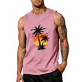 thumbnail image 1 of Yifymode Hawaiian Mens Sleeveless Tank Tops Graphic Palm Tree Casual Shirt Summer Beach Gym Muscle Workout Tops,Pink M, 1 of 4