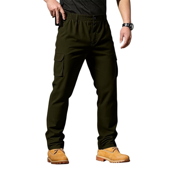 Yifymode Men Outdoor Cargo Pant Lightweight Tactical Pant Hiking Jogger Classic Fit Multi Pockets,Army Green 3XL