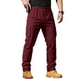 thumbnail image 1 of Yifymode Men Outdoor Cargo Pant Lightweight Tactical Pant Hiking Jogger Classic Fit Multi Pockets,Wine S, 1 of 5