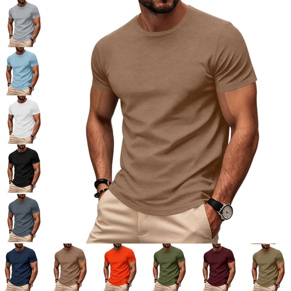 Yifymode Men's Active Quick Dry Crew Neck T Shirts | Athletic Running Gym Workout Short Sleeve Tee Tops, Moisture Wicking Breathable Basic Shirts for Training, Hiking, Sports