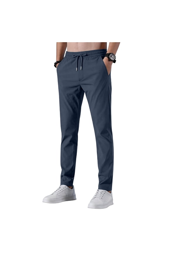 Men's Athletic Training Pants Lightweight Sweatpants for Soccer Running Workout,Navy M