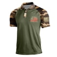 thumbnail image 1 of Yifymode Men's Camouflage Raglan Short Sleeve Polo, 2026 Flag Print Athletic Performance Casual Top Army Green L, 1 of 3