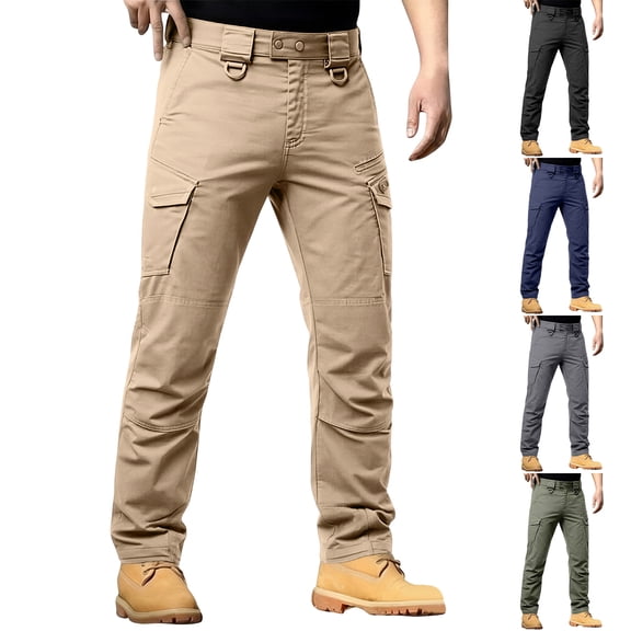 Yifymode Men's Cargo Work Hiking Pants Lightweight Water Resistant Quick Dry Fishing Travel Camping Outdoor Breathable Multi Pockets