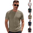 thumbnail image 1 of Yifymode Men's Crewneck Short Sleeve T Shirts, Regular Fit Mesh Ice Silk Casual Tops, Quick Dry Breathable Basic Tees for Daily Sports Workout, 1 of 9