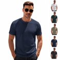 thumbnail image 1 of Yifymode Men's Crewneck Short Sleeve T Shirts, Regular Fit Mesh Ice Silk Casual Tops, Quick Dry Breathable Basic Tees for Daily Sports Workout, 1 of 9