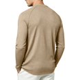 thumbnail image 1 of Yifymode Men's Henley Long Sleeve Shirts Button Casual Stylish T-Shirts Basic Solid Color Pullover Shirt,Blue XL, 1 of 6