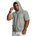 thumbnail image 1 of Yifymode Men's Short Sleeve Hoodie Athletic Workout T-Shirt Gym Running Pullover Hooded Sweatshirt with Pocket,Gray M, 1 of 8