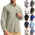 thumbnail image 1 of Yifymode Men's Sun Protection Fishing Shirts UPF50+ Long Sleeve UV Quick Dry Cooling Shirts for Travel Camping Hiking, 1 of 5