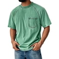 thumbnail image 1 of Yifymode Men's Vintage Washed Crew Neck Short Sleeve T-Shirt, Relaxed Fit with Chest Pocket Casual Style Mint Green M, 1 of 3