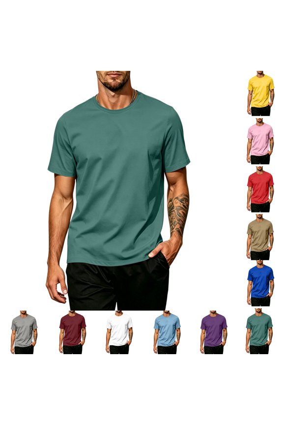 Mens Athletic Short Sleeve T-shirts Quick Dry Fit Workout Sun Protection Swim Shirts Running Rash Guard UPF50+