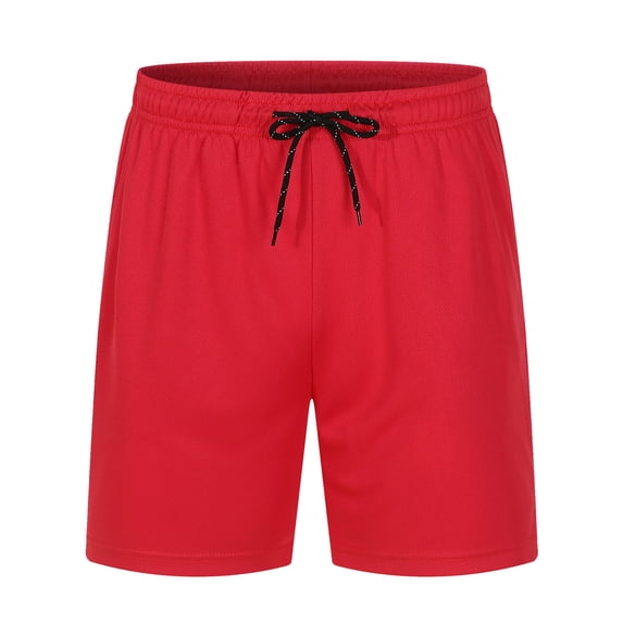 Yifymode Mens Athletic Workout Shorts Casual Shorts Elastic Waist Joggers Sports SweatShorts,Red L