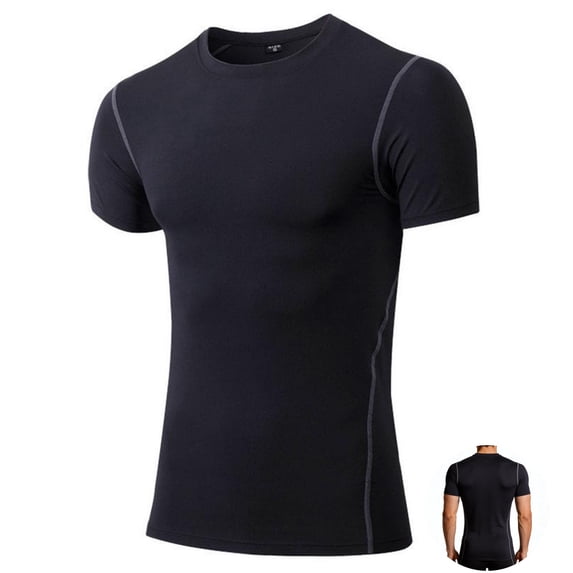 Yifymode Mens Compression Shirt Shapewear Undershirt Slimming Short Sleeve | Tummy Control Athletic Body Shaper Workout Top