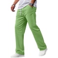 thumbnail image 1 of Yifymode Mens Corduroy Casual Pants Fashion Loose Fit Wide Leg Pants Straight Sweatpants Elastic Waist Drawstring,Light Green XL, 1 of 6