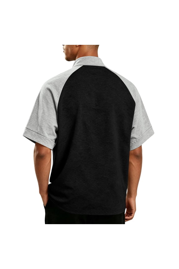 Mens Golf Baseball Pullover Waterproof Workout Cage Jacket Weather Resistant Short Sleeve 1/4 Zip Athletic Shirt,Black XL