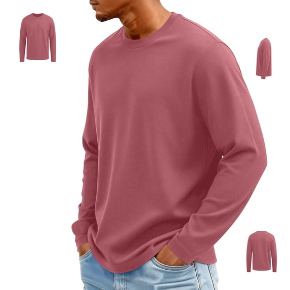 Yifymode Mens Long Sleeve Workout Shirts Moisture Wicking Running Gym Tops Casual Crewneck Athletic Hiking Training Shirts